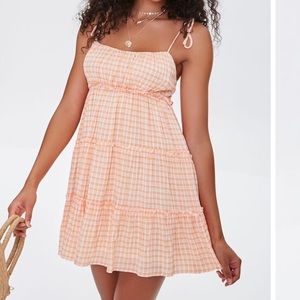 Gingham tiered cami dress